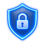 Blue shield with padlock representing secure account login